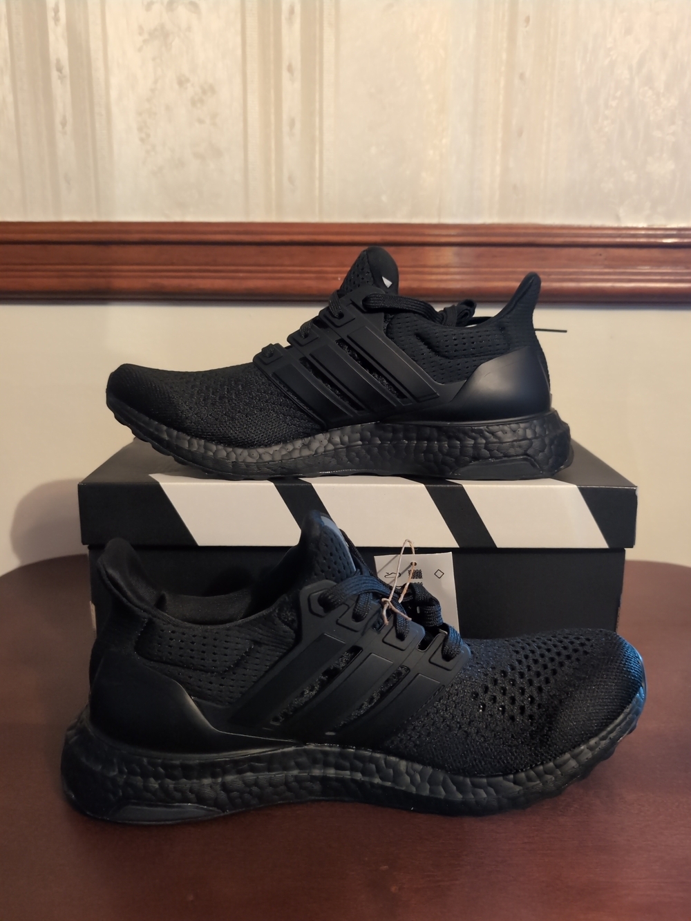 Men's Size 7 Adidas UltraBoost 1.0 DNA Triple Black Boost Running Shoes HQ4199